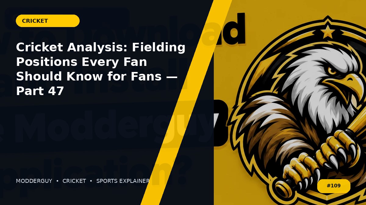 Cricket Analysis: Fielding Positions Every Fan Should Know for Fans — Part 47