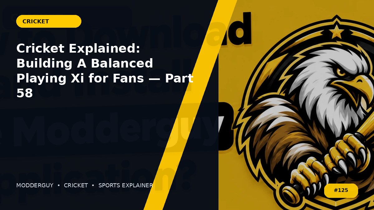 Cricket Explained: Building A Balanced Playing Xi for Fans — Part 58