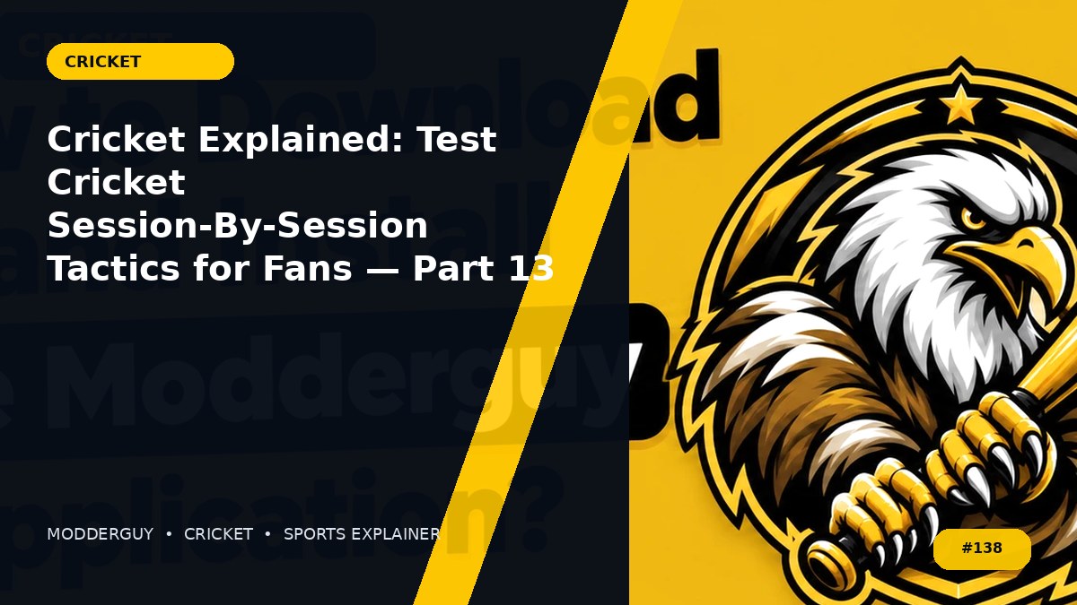 Cricket Explained: Test Cricket Session-By-Session Tactics for Fans — Part 13