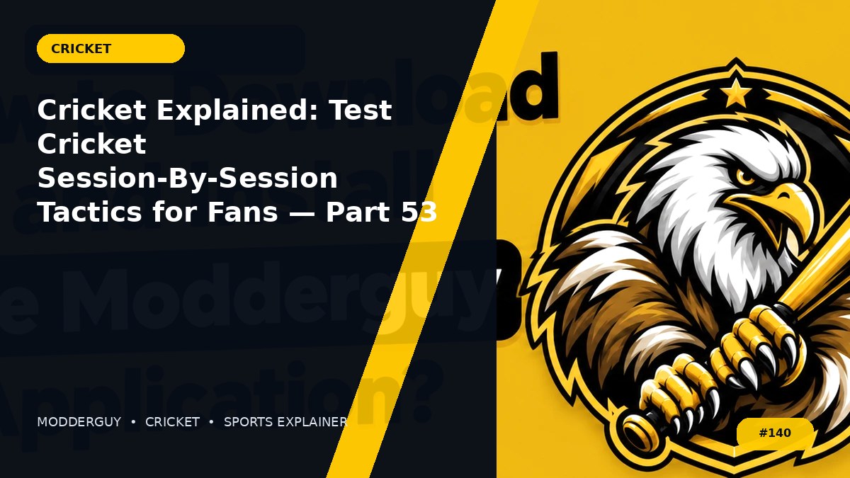 Cricket Explained: Test Cricket Session-By-Session Tactics for Fans — Part 53