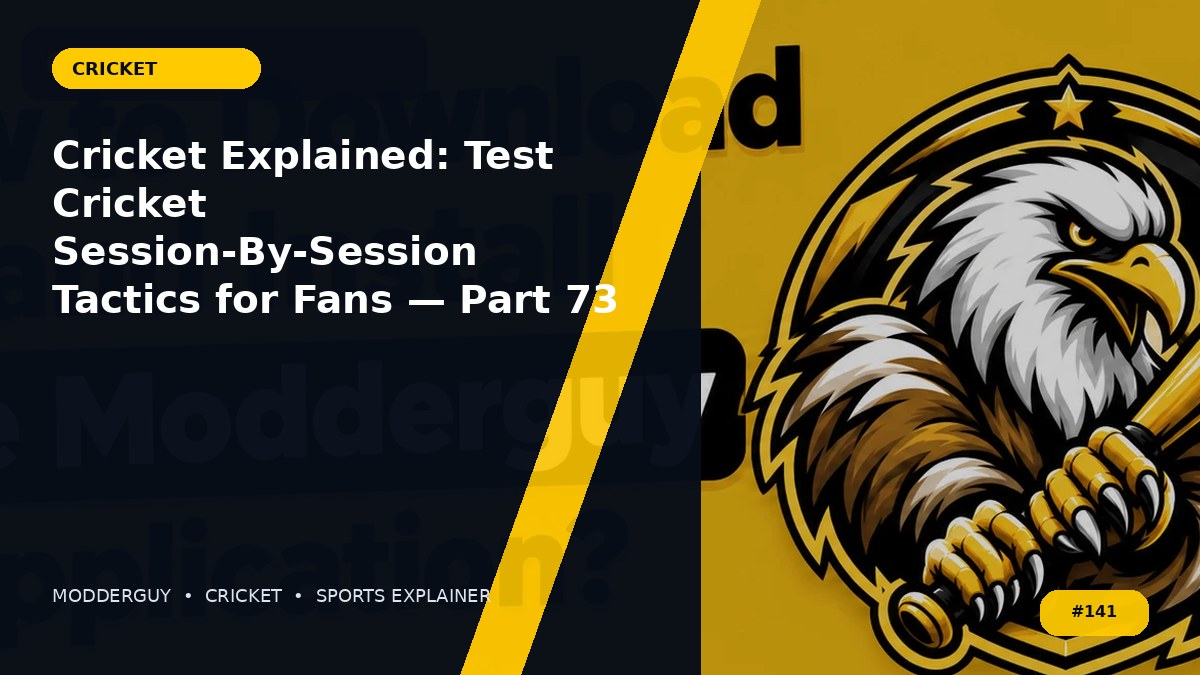 Cricket Explained: Test Cricket Session-By-Session Tactics for Fans — Part 73