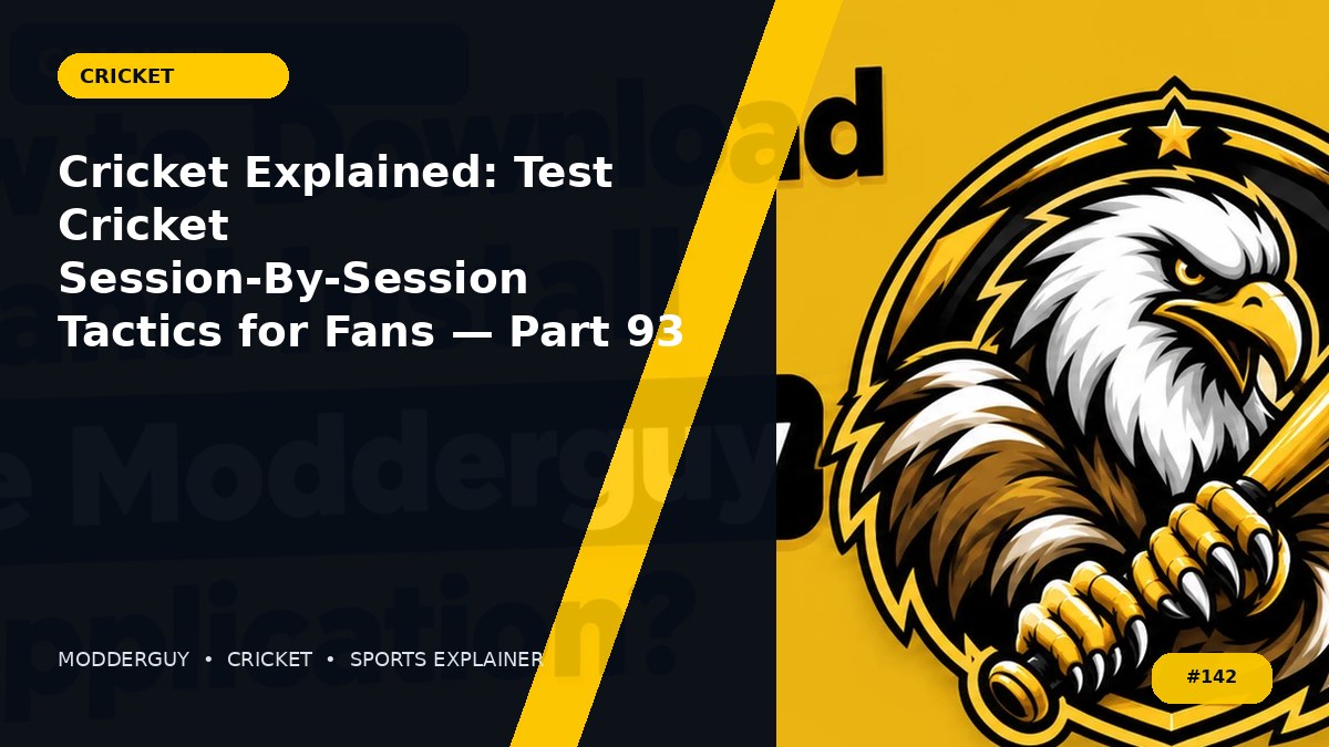 Cricket Explained: Test Cricket Session-By-Session Tactics for Fans — Part 93