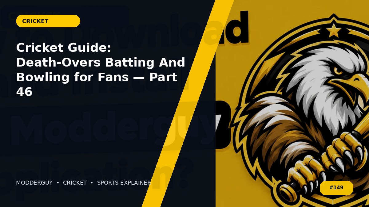 Cricket Guide: Death-Overs Batting And Bowling for Fans — Part 46