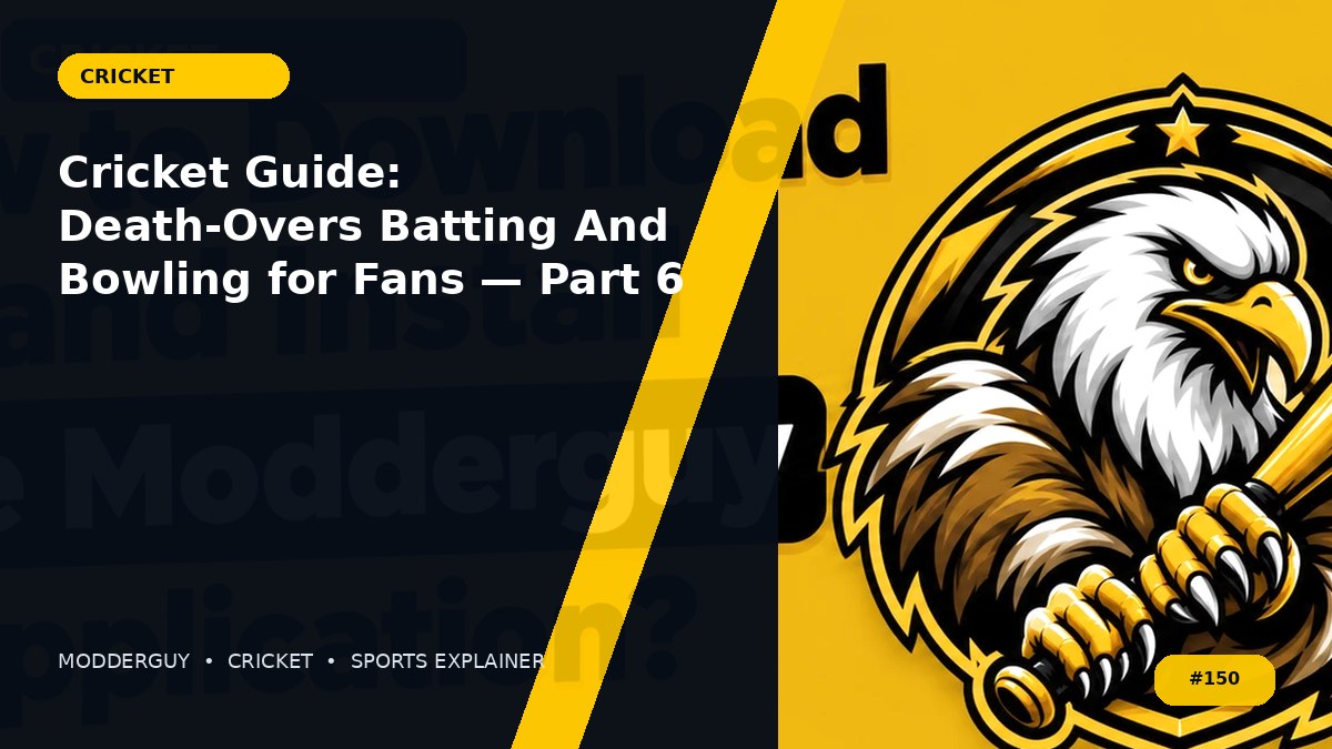 Cricket Guide: Death-Overs Batting And Bowling for Fans — Part 6