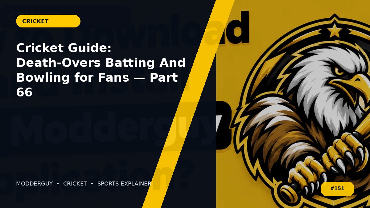 Cricket Guide: Death-Overs Batting And Bowling for Fans — Part 66