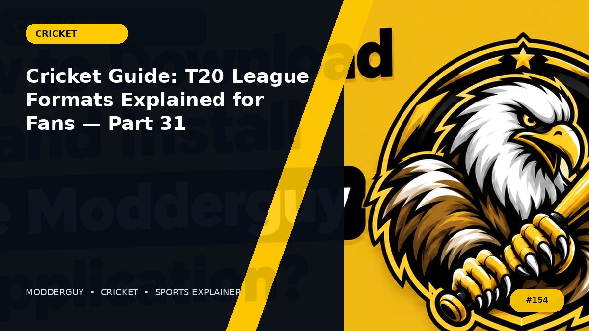 Cricket Guide: T20 League Formats Explained for Fans — Part 31
