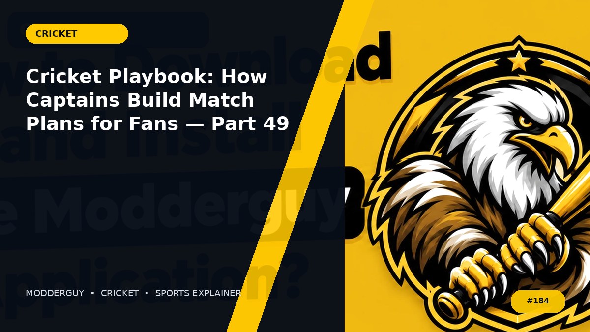 Cricket Playbook: How Captains Build Match Plans for Fans — Part 49