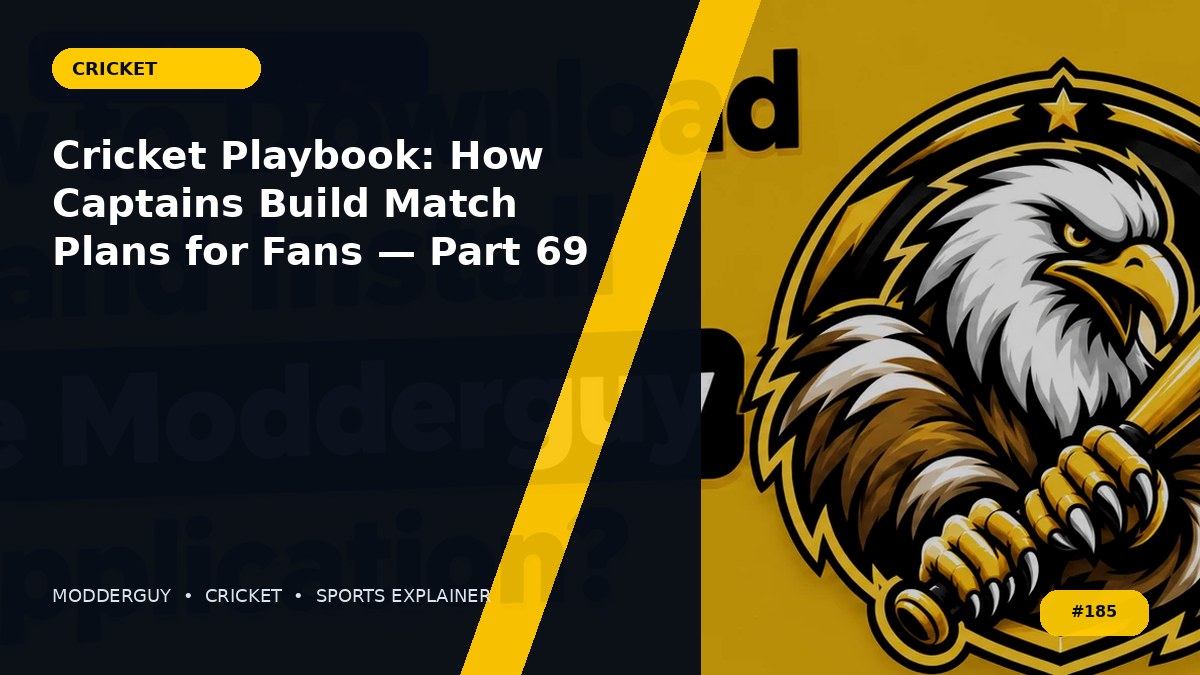 Cricket Playbook: How Captains Build Match Plans for Fans — Part 69